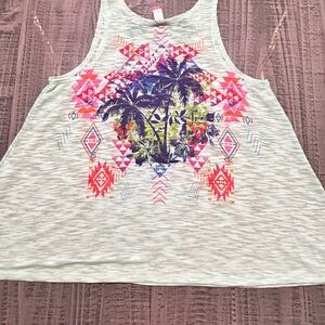 Tropical Print Kids Tank Top